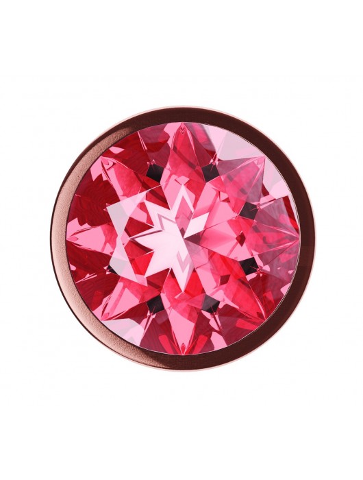 Пробка цвета розового золота с малиновым кристаллом Diamond Ruby Shine L - 8,3 см. - Lola Games - купить с доставкой в Находке