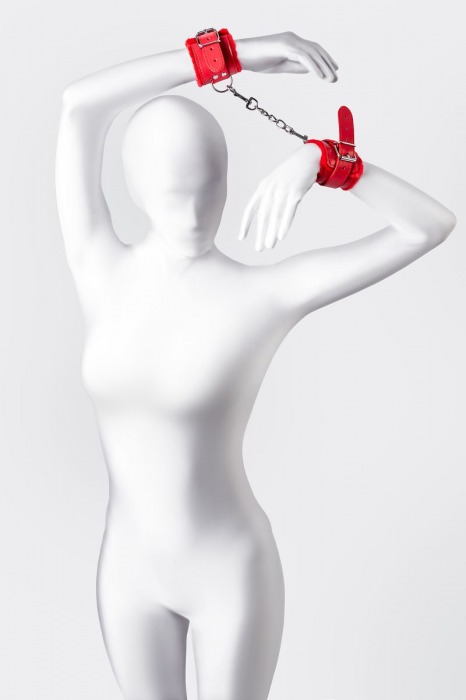 Красные наручники Anonymo из искусственной кожи - ToyFa - купить с доставкой в Находке