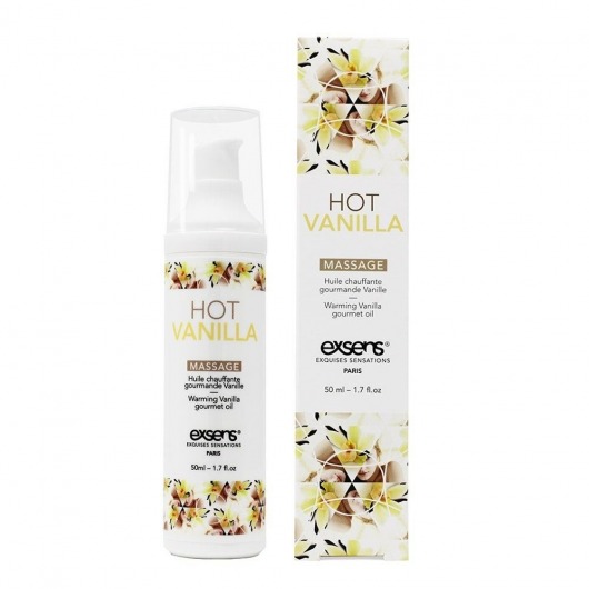 Разогревающее массажное масло с ароматом ванили Gourmet Hot Vanilla - 50 мл. - Exsens - купить с доставкой в Находке