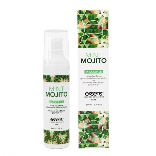 Разогревающее массажное масло с ароматом мохито Gourmet Mint Mojito - 50 мл. - Exsens - купить с доставкой в Находке