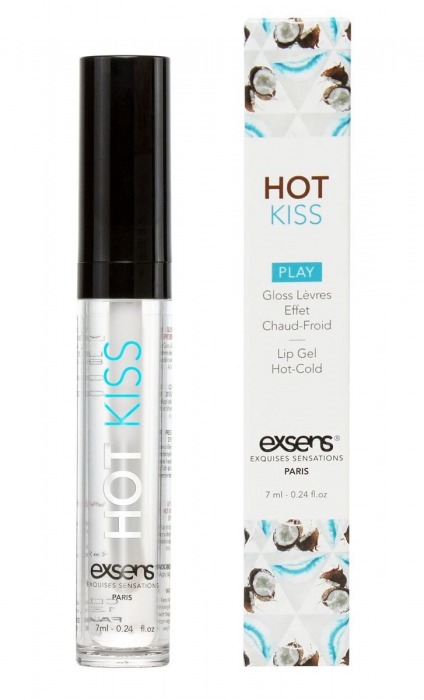 Блеск для губ Hot Kiss Coconut с ароматом кокоса - 7 мл. - Exsens - купить с доставкой в Находке