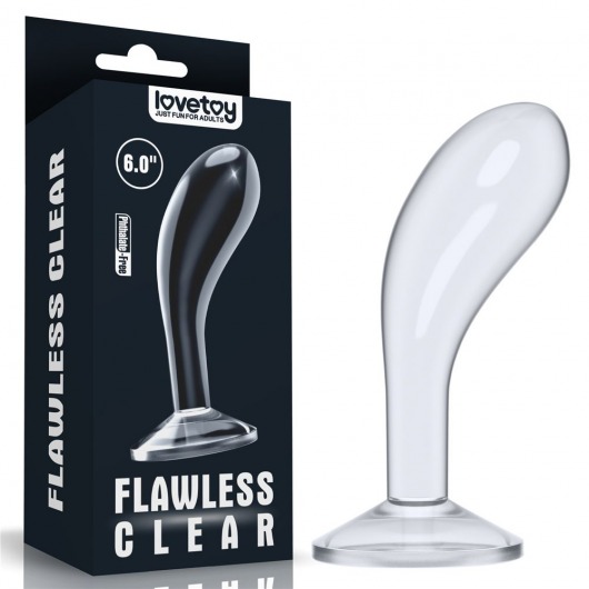 Прозрачный стимулятор простаты Flawless Clear Prostate Plug - 15 см. - Lovetoy - в Находке купить с доставкой
