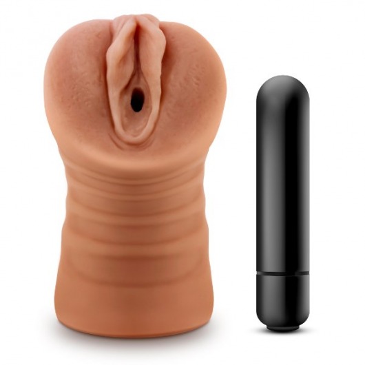 Мастурбатор-вагина цвета карамели Julieta с вибрацией - Blush Novelties - в Находке купить с доставкой