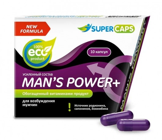 Возбуждающее средство для мужчин Mans Power plus - 10 капсул (0,35 гр.) +1 в подарок - SuperCaps - купить с доставкой в Находке