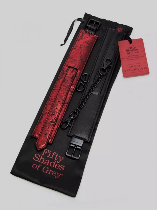 Красно-черные оковы Reversible Faux Leather Ankle Cuffs - Fifty Shades of Grey - купить с доставкой в Находке