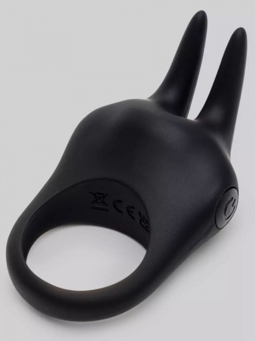 Черное эрекционное виброкольцо Sensation Rechargeable Vibrating Rabbit Love Ring - Fifty Shades of Grey - в Находке купить с доставкой