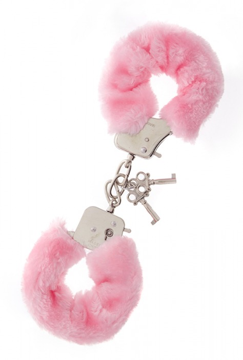 Металлические наручники с розовой меховой опушкой METAL HANDCUFF WITH PLUSH PINK - Dream Toys - купить с доставкой в Находке