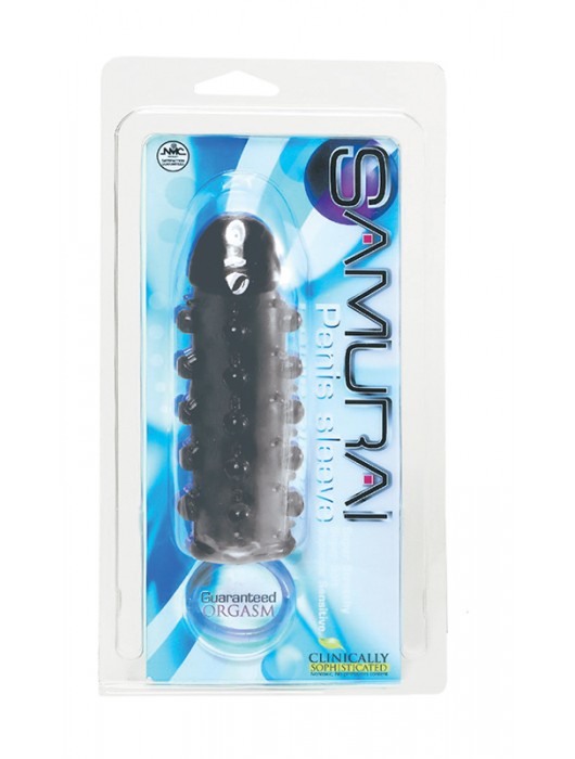 Дымчатая стимулирующая насадка с закрытой головкой SAMURAI PENIS SLEEVE BLACK - 14,5 см. - NMC - в Находке купить с доставкой