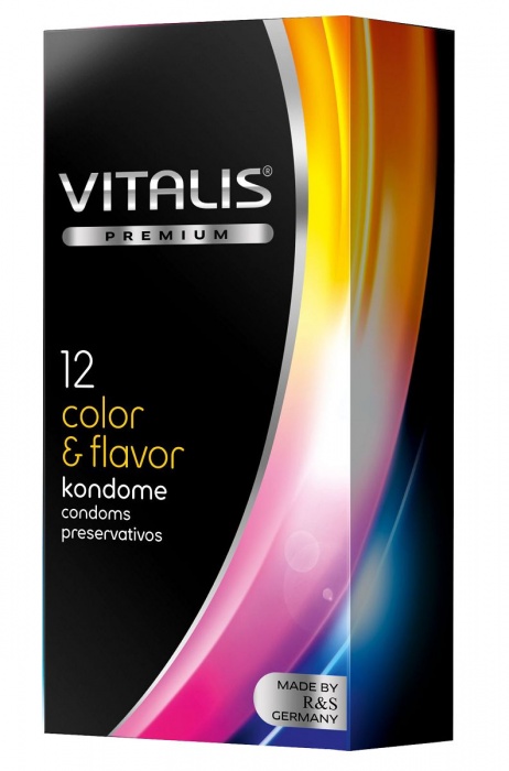 Цветные ароматизированные презервативы VITALIS PREMIUM color   flavor - 12 шт. - Vitalis - купить с доставкой в Находке