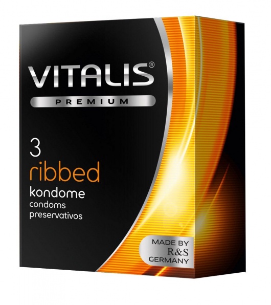 Ребристые презервативы VITALIS PREMIUM ribbed - 3 шт. - Vitalis - купить с доставкой в Находке