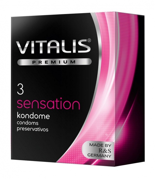 Презервативы с пупырышками и кольцами VITALIS PREMIUM sensation - 3 шт. - Vitalis - купить с доставкой в Находке