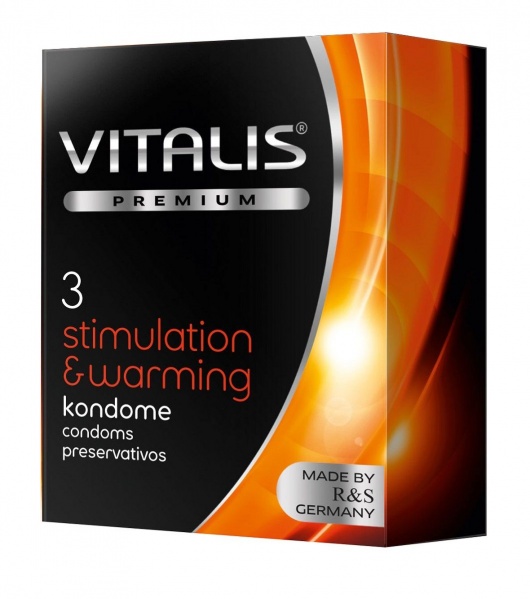 Презервативы VITALIS PREMIUM stimulation   warming с согревающим эффектом - 3 шт. - Vitalis - купить с доставкой в Находке