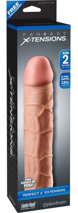 Телесная насадка Fantasy X-tensions Perfect 2  Extension - 20,3 см. - Pipedream - в Находке купить с доставкой