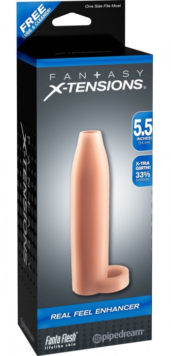 Насадка-расширитель с кольцом для подхвата мошонки Real Feel Enhancer - 14 см. - Pipedream - в Находке купить с доставкой