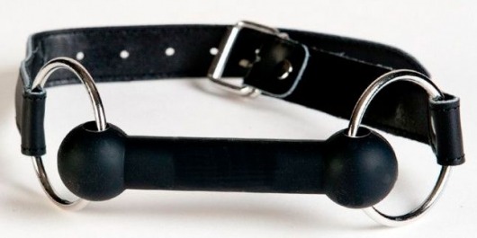Чёрный кляп-трензель на кожаных ремешках - ToyFa - купить с доставкой в Находке