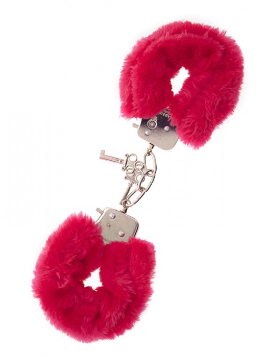 Металлические наручники с красной меховой опушкой METAL HANDCUFF WITH PLUSH RED - Dream Toys - купить с доставкой в Находке