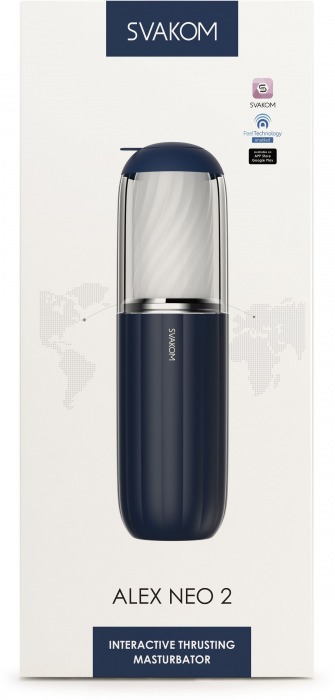 Черно-белый интерактивный мастурбатор Alex Neo 2 - Svakom - в Находке купить с доставкой