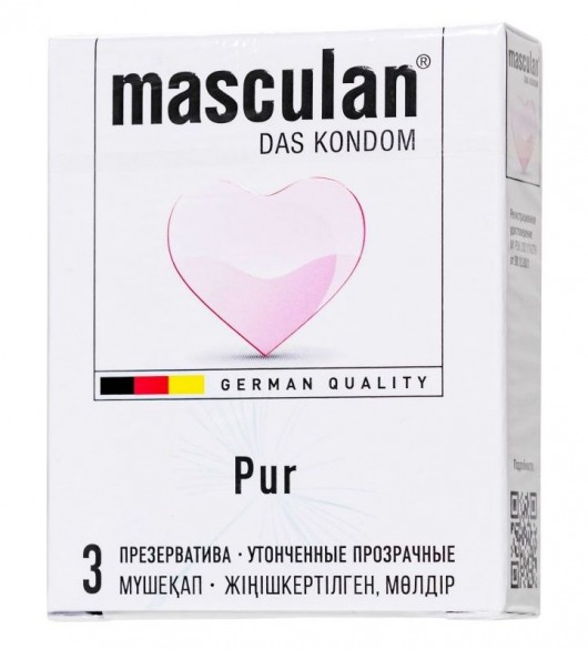 Супертонкие презервативы Masculan Pur - 3 шт. - Masculan - купить с доставкой в Находке