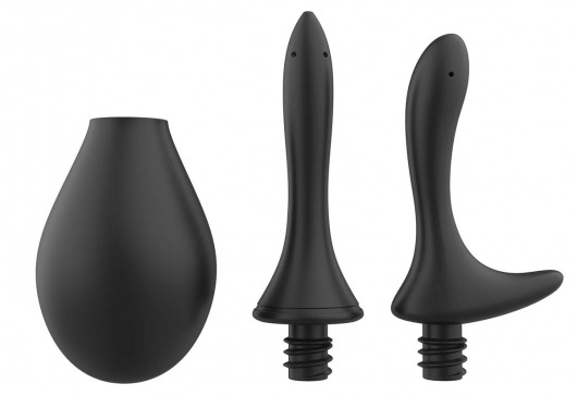 Черный анальный душ Nexus Anal Douche Set с 2 сменными насадками - Nexus Range - купить с доставкой в Находке