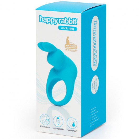 Голубое эрекционное виброкольцо Happy Rabbit Rechargeable Rabbit Cock Ring - Happy Rabbit - в Находке купить с доставкой
