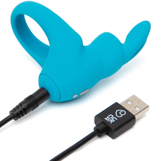 Голубое эрекционное виброкольцо Happy Rabbit Rechargeable Rabbit Cock Ring - Happy Rabbit - в Находке купить с доставкой