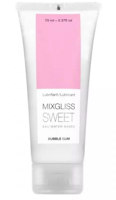 Смазка на водной основе Mixgliss Sweet с ароматом бабл-гам - 70 мл. - Mixgliss - купить с доставкой в Находке