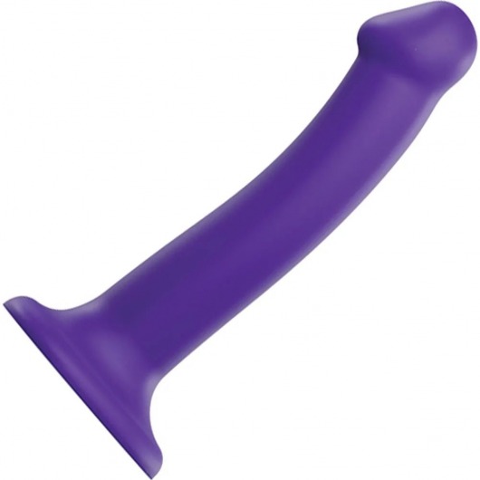 Фиолетовый фаллоимитатор-насадка Strap-On-Me Dildo Dual Density size M - 18 см. - Strap-on-me - купить с доставкой в Находке