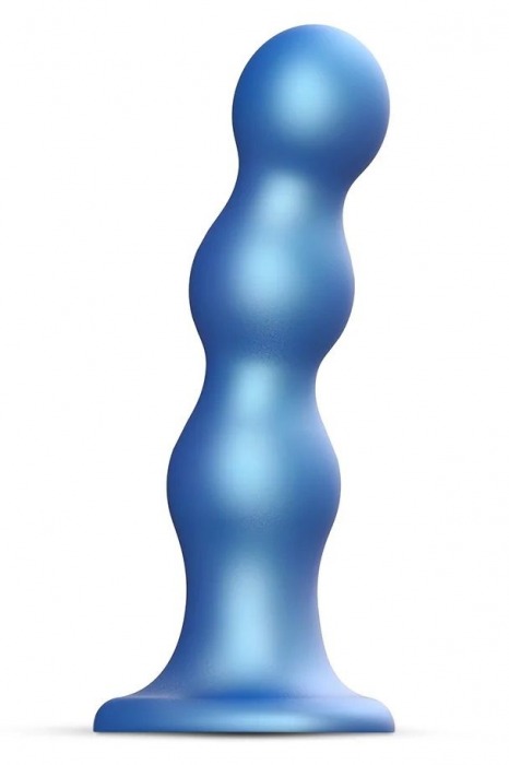 Голубая насадка Strap-On-Me Dildo Plug Balls size L - Strap-on-me - купить с доставкой в Находке