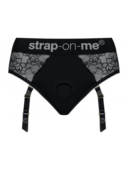 Черные трусики для насадок Diva Lingerie Harness - size L - Strap-on-me - купить с доставкой в Находке