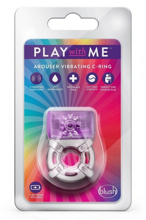 Фиолетовое эрекционное виброкольцо One Night Stand Vibrating C-Ring - Blush Novelties - в Находке купить с доставкой