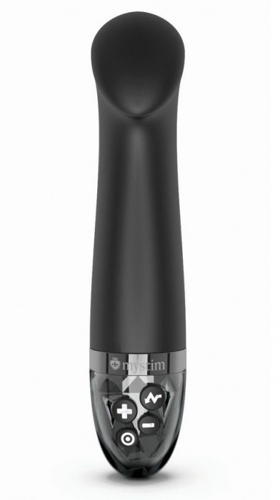 Черный вибратор с функцией электростимуляции Right on Ron - 17 см. - MyStim - купить с доставкой в Находке