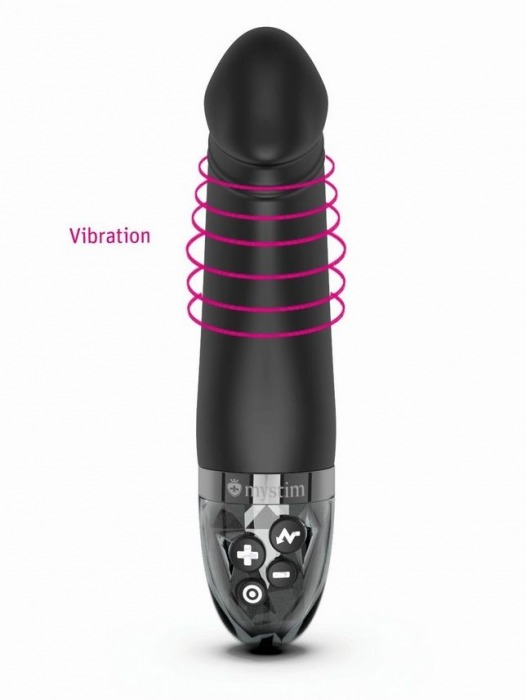 Черный вибратор с электростимуляцией Real Deal Neal - 16,5 см. - MyStim - купить с доставкой в Находке