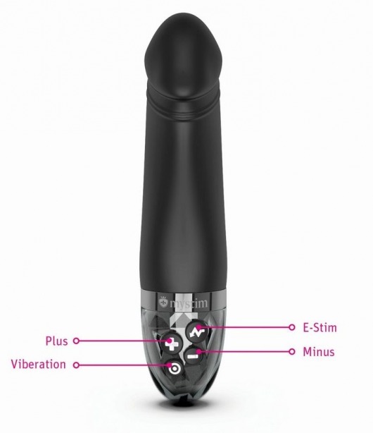 Черный вибратор с электростимуляцией Real Deal Neal - 16,5 см. - MyStim - купить с доставкой в Находке