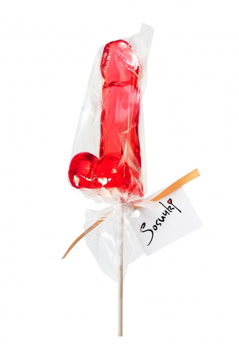 Красный леденец в форме члена со вкусом виски - 173 гр. - Sosuчki - купить с доставкой в Находке