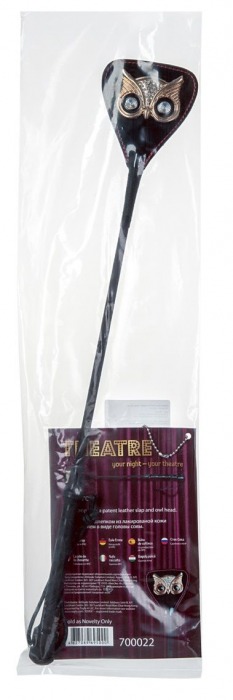Чёрный стек с совой на кожаном наконечнике - 24 см. - ToyFa - купить с доставкой в Находке