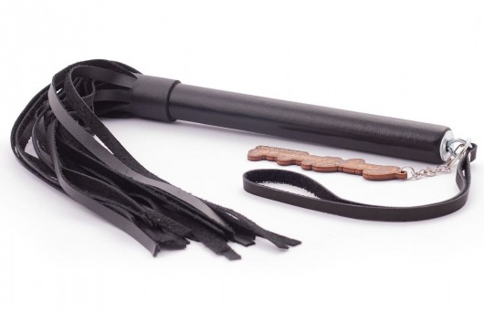 Черная кожаная плеть  Индиго  - 50 см. - Crazy Handmade - купить с доставкой в Находке