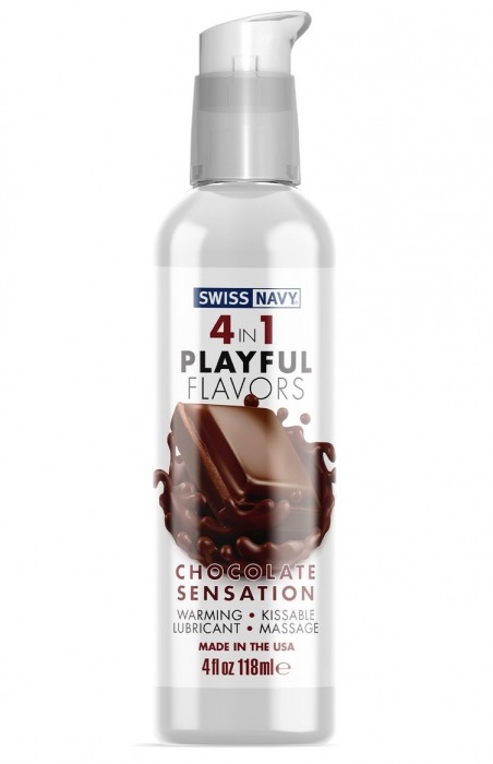Массажный гель 4-в-1 Chocolate Sensation с ароматом шоколада - 118 мл. - Swiss navy - купить с доставкой в Находке