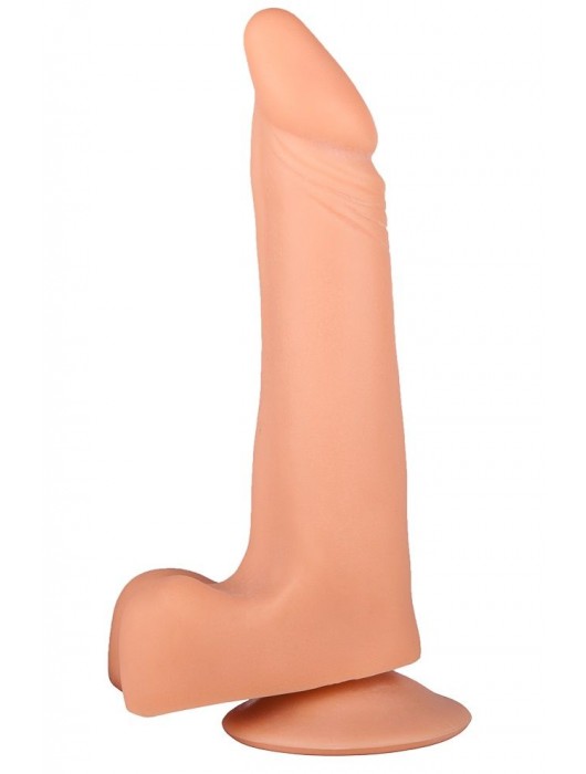 Фаллоимитатор-реалистик с мошонкой на присоске - 17,8 см. - LOVETOY (А-Полимер)