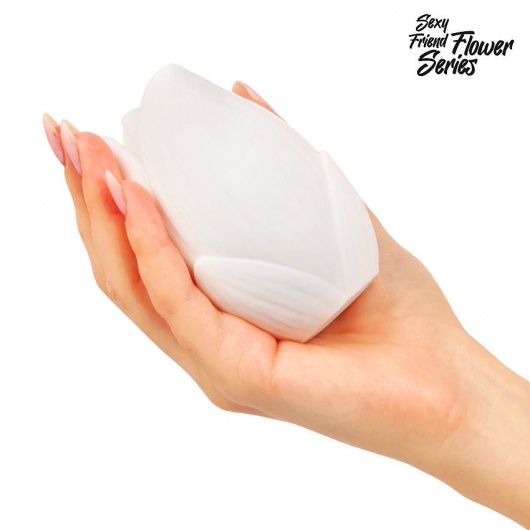Белый нереалистичный мастурбатор в форме бутона цветка Lotus - 1137 - в Находке купить с доставкой