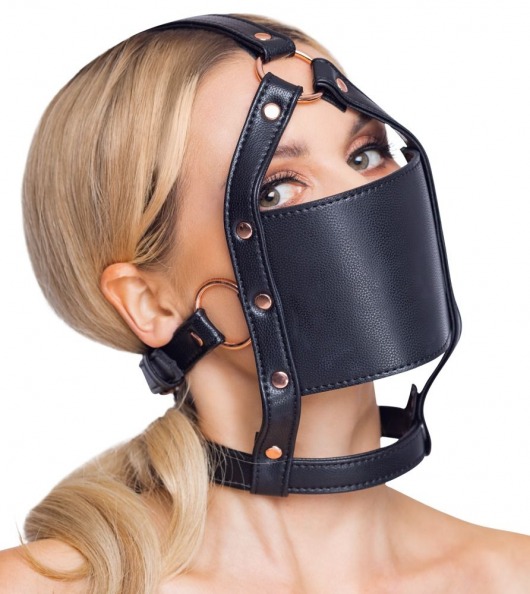 Черный намордник с кляпом-шаром Head Harness With A Gag - Orion - купить с доставкой в Находке
