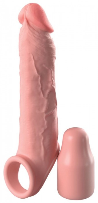 Телесная насадка-удлинитель 2 Inch Silicone X-tension with Strap - 20,3 см. - Pipedream - в Находке купить с доставкой