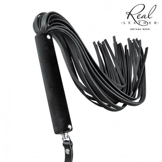 Черная кожаная плеть-флоггер - 84 см. - Notabu - купить с доставкой в Находке