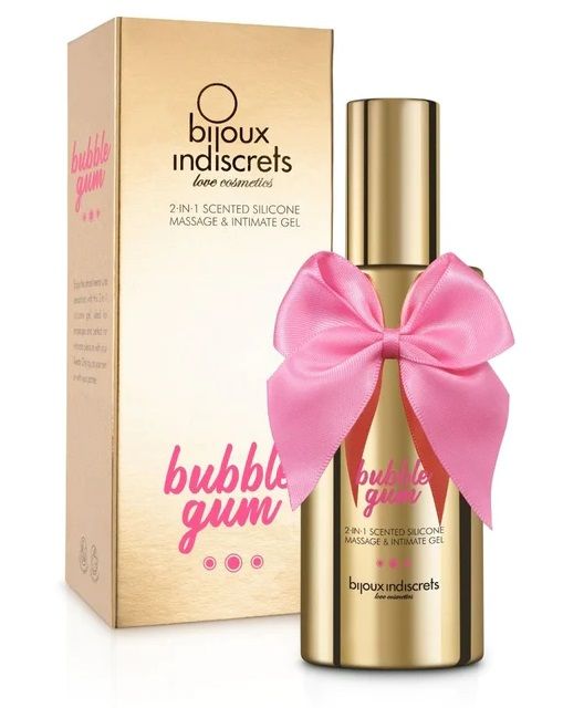 Гель с ароматом жвачки Bubblegum 2-in-1 Scented Silicone Massage And Intimate Gel - 100 мл. - Bijoux Indiscrets - купить с доставкой в Находке