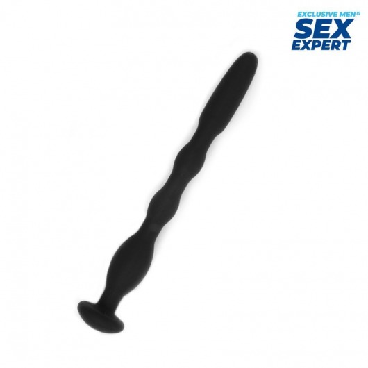 Черный силиконовый уретральный стимулятор - 10 см. - Sex Expert - купить с доставкой в Находке