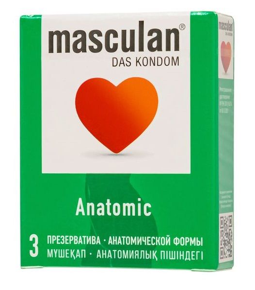 Презервативы анатомической формы Masculan Anatomic - 3 шт. - Masculan - купить с доставкой в Находке