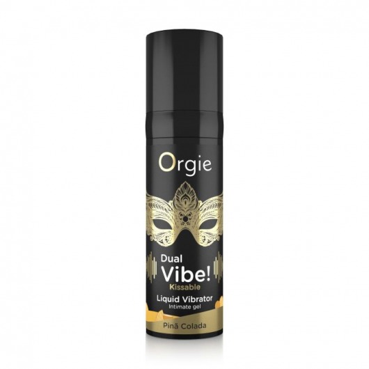 Съедобный гель Dual Vibe Pina Colada с эффектом вибрации и вкусом коктейля пина колада - 15 мл. - ORGIE - купить с доставкой в Находке