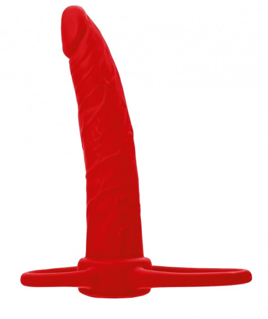 Красная насадка на пенис для двойного проникновения Black Red - 16,5 см. - ToyFa - купить с доставкой в Находке