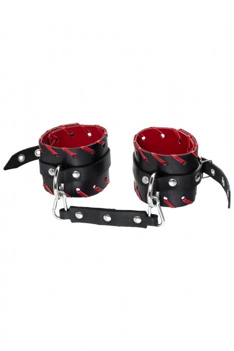 Черно-красные оковы из натуральной кожи - Pecado - купить с доставкой в Находке