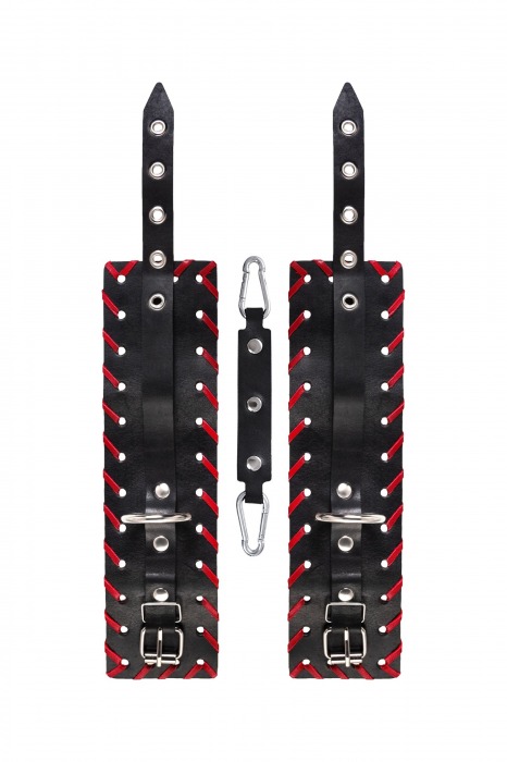 Черно-красные оковы из натуральной кожи - Pecado - купить с доставкой в Находке