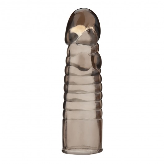 Дымчатая насадка-удлинитель Ribbed Realistic Penis Enhancing Sleeve Extension - 15,2 см. - BlueLine - в Находке купить с доставкой